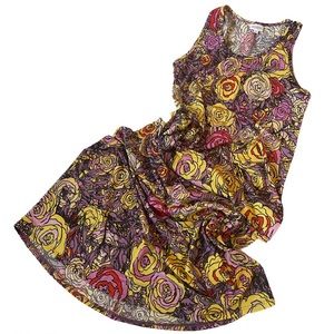 LuLaRoe DANI Sleeveless Maxi Dress Size M Roses